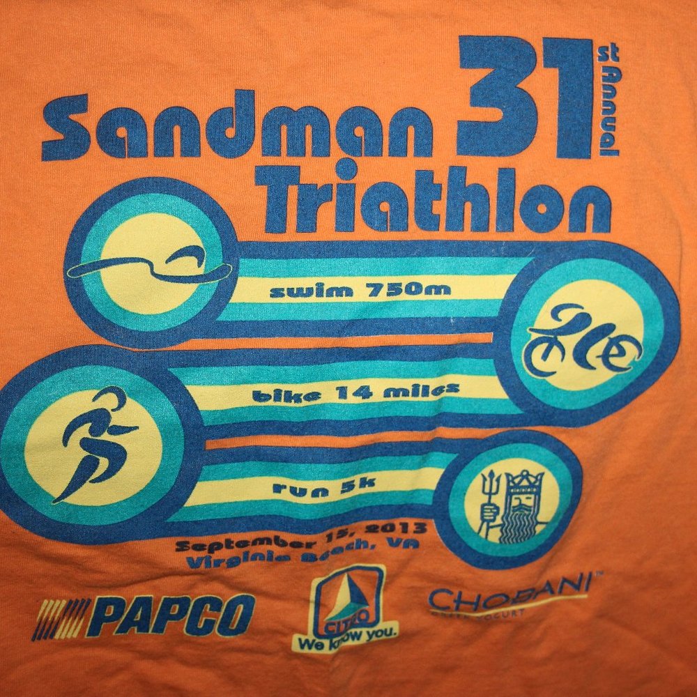 31st Sandman Triathlon Va Beach Tee shirt 2XL